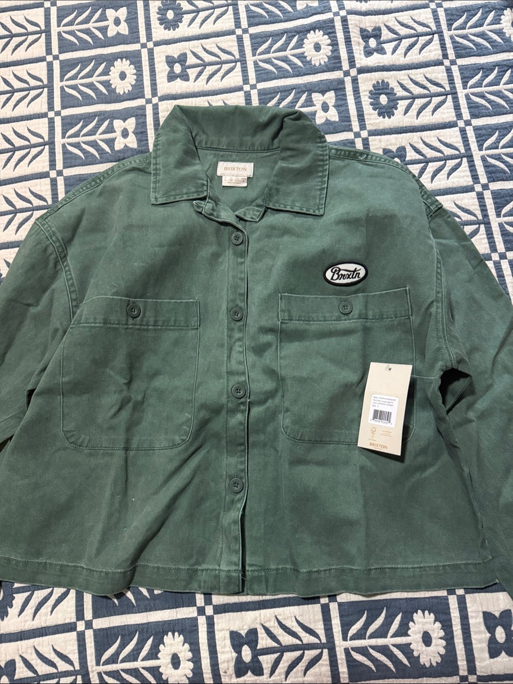 Brixton Olive Green Button-Front Work Shirt